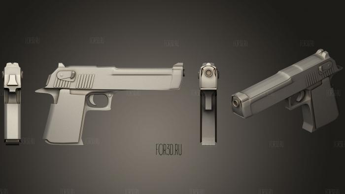 Desert eagle pistol stl model for CNC